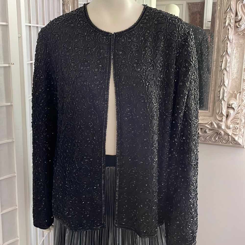 Vintage Laurence Kazan Beaded Jacket XL